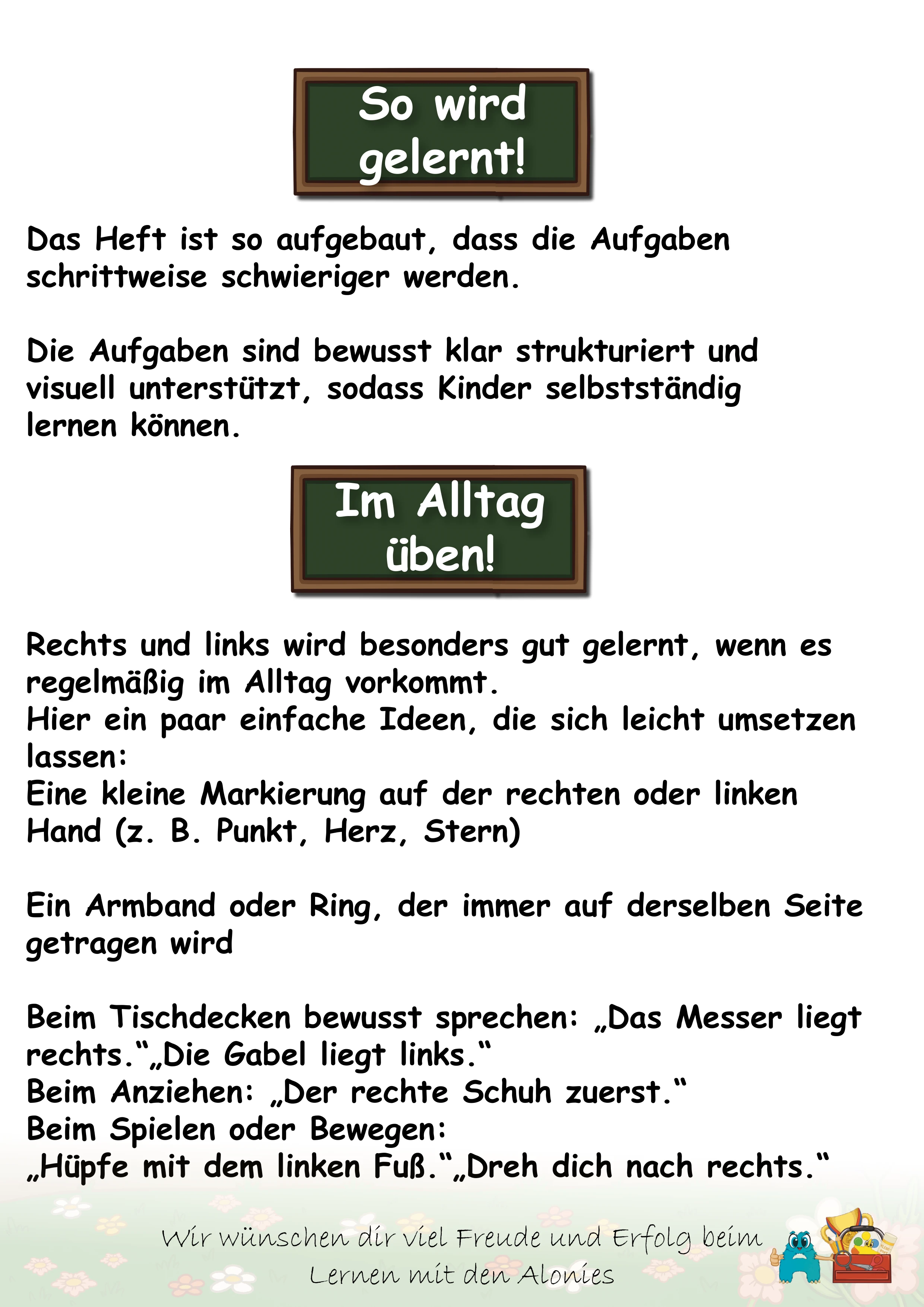 Links und Rechts Übungsheft Ansicht 3